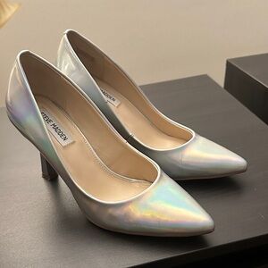 Steve Madden Iridescent Silver Heels